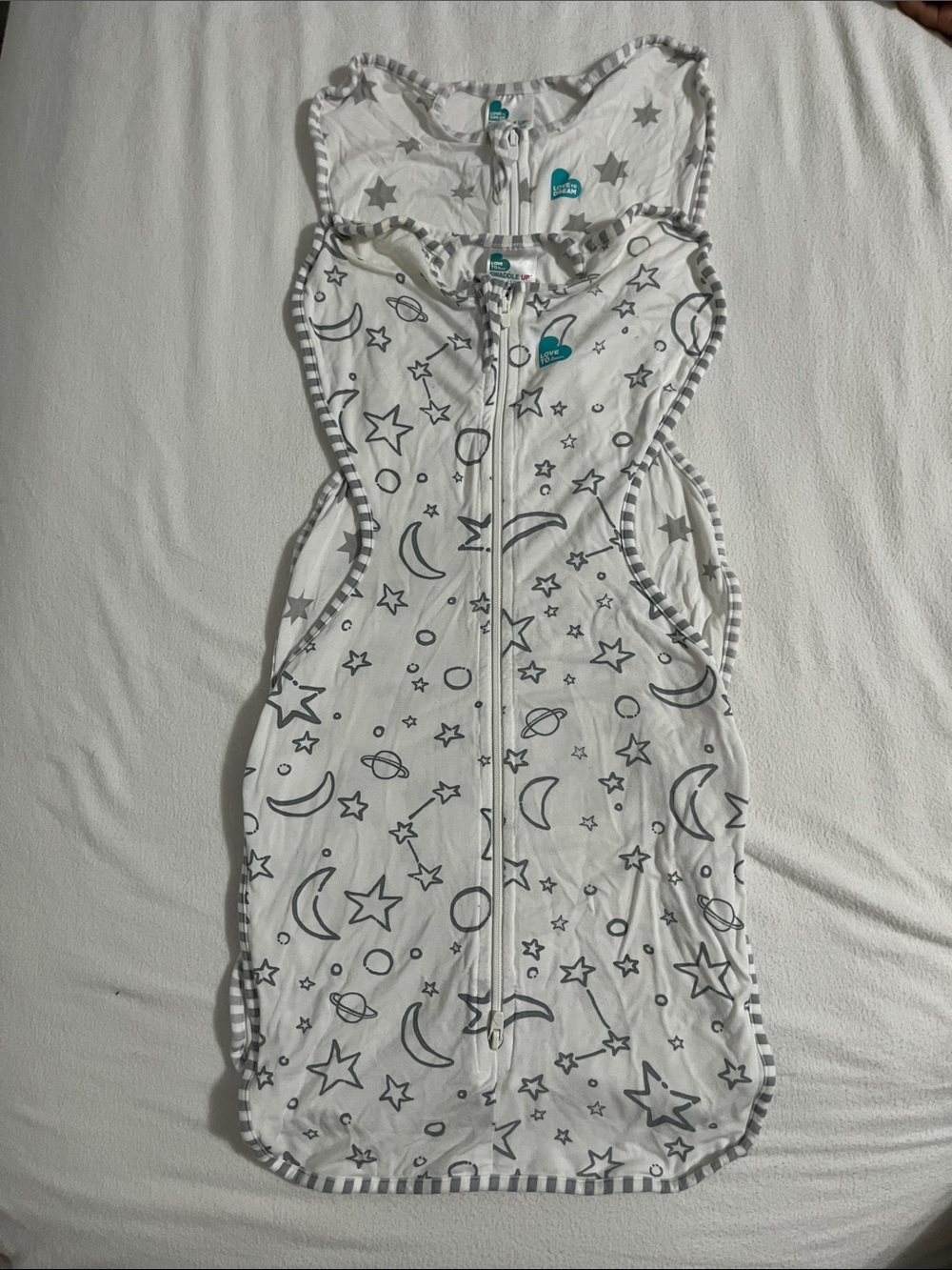 Love to Dream Sleep Sack with Gray Star & Moon Print
